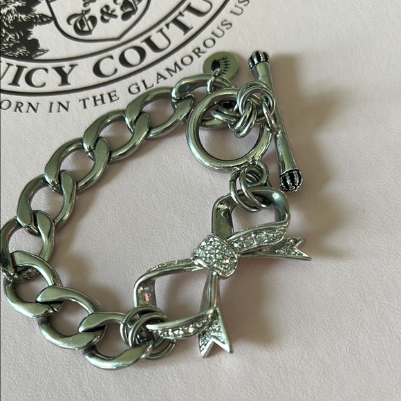 Vintage Juicy Couture Silver Chain Bracelet with Bling Bow - Picture 6 of 15